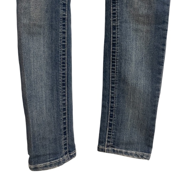 ZCO Distressed Embroidered Skinny Bootcut Jeans Size 3 - Picture 3 of 7